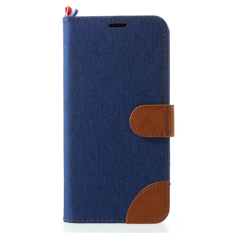 

Jeans Cloth Card Holder Stand Leather Mobile Phone Case for Samsung Galaxy Note 9 - Dark Blue, Galaxy Note9