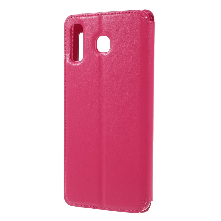 ROAR View Window Noble Leather Flip Stand Case for Samsung Galaxy A8 Star / A9 Star (China) - Rose-2