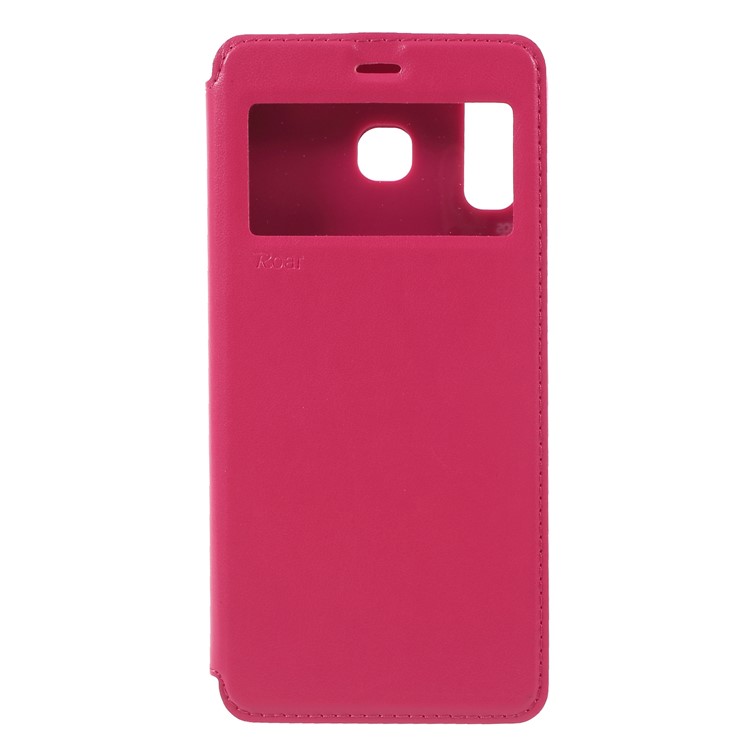 ROAR View Window Noble Leather Flip Stand Case for Samsung Galaxy A8 Star / A9 Star (China) - Rose-3