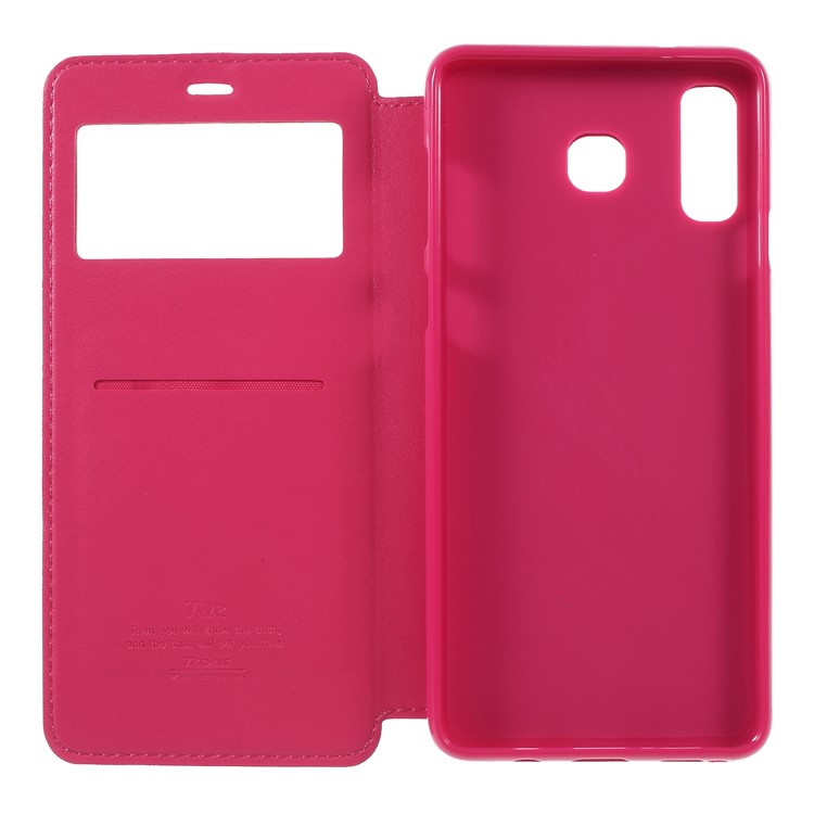 ROAR View Window Noble Leather Flip Stand Case for Samsung Galaxy A8 Star / A9 Star (China) - Rose-6