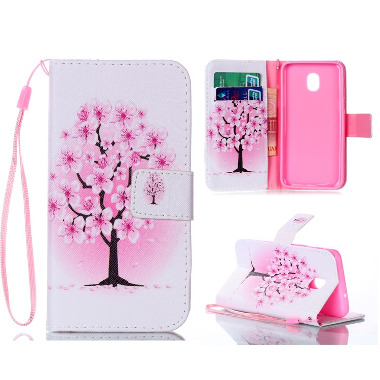 

Pattern Printing Leather Wallet Case for Samsung Galaxy J3 (2018) / J3 Star - Plum Blossom