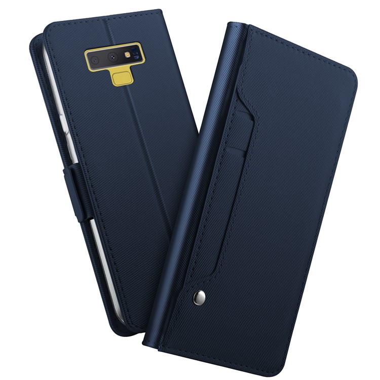 

Leather Wallet Stand Shell and Makeup Mirror for Samsung Galaxy Note 9 - Dark Blue, Galaxy Note9