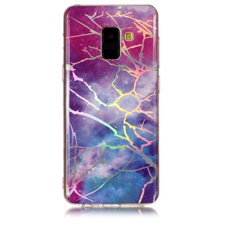 Marble Pattern Plated IMD TPU Cover Protector for Samsung Galaxy A8 (2018) - Multi-color-2