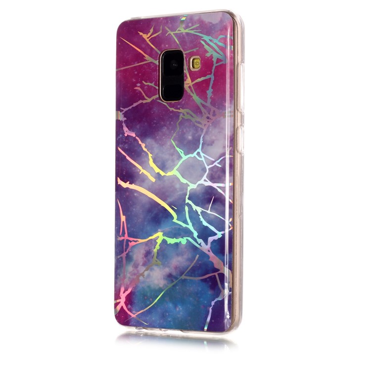 Marble Pattern Plated IMD TPU Cover Protector for Samsung Galaxy A8 (2018) - Multi-color-3
