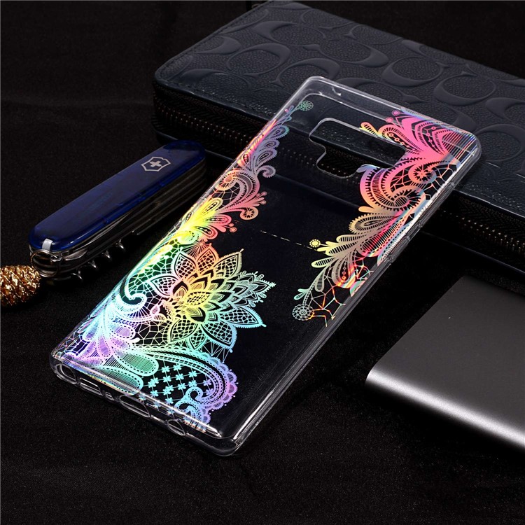 

Красочная Лазерная Резьба С Рисунком ТПУ Отвес Для Samsung Galaxy Note 9 - Лазерный Цветок, Galaxy Note9 N960