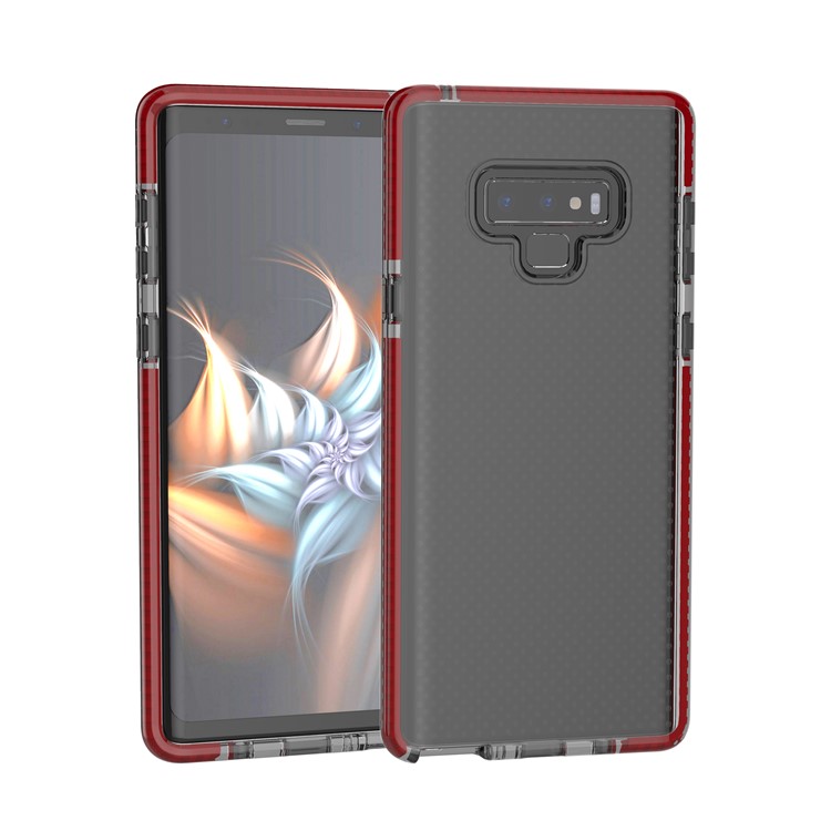 

For Samsung Galaxy Note 9 Seamless Dots TPU Gel Cover Case - Red / Grey