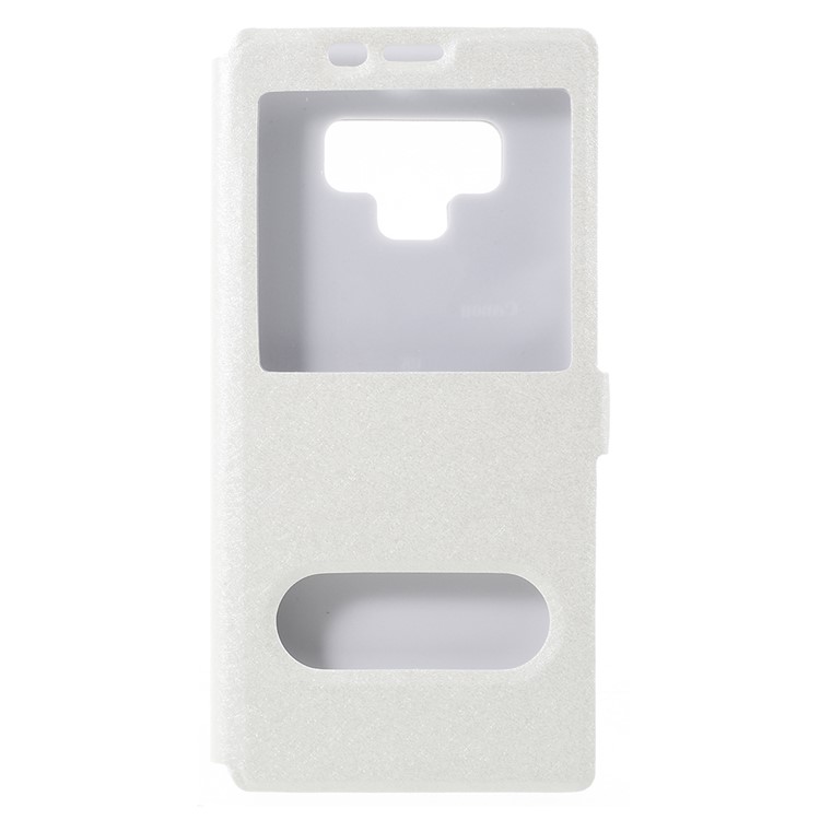 

Silk Texture Dual View Window Leather Stand Case for Samsung Galaxy Note9 N960 - White