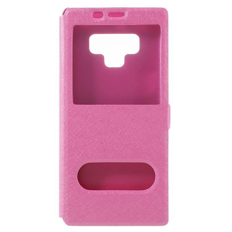 

Silk Texture Dual View Window Leather StandShell Cover for Samsung Galaxy Note9 N960 - Rose