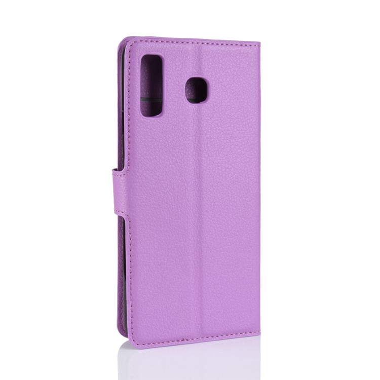 Litchi Grain Wallet Stand Leather Cellphone Case for Samsung Galaxy A8 Star / A9 Star (China) - Purple-6