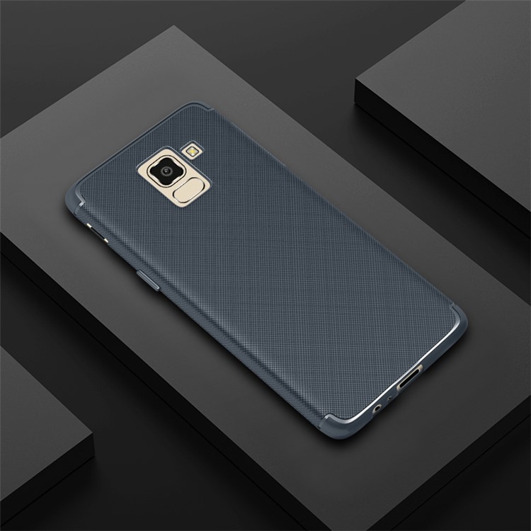 

Для Samsung Galaxy J6 (2018) Перекрестная Текстура Мягкая Защитная Оболочка TPU - Темно-синий