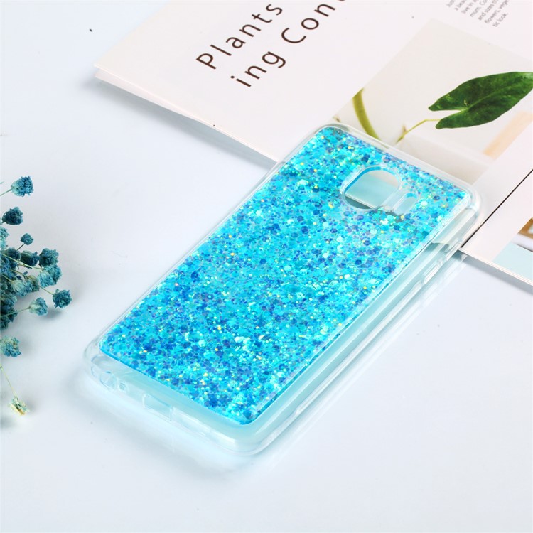 

Цвет Изменяя Sequins Акриловый TPU Задний Мобильный Случай Для Галактики Samsung J4 (2018) - Синий