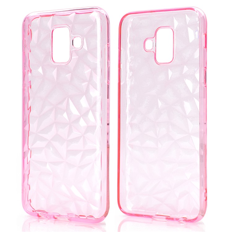 

3D Алмазное Зерно Мягкое Покрытие Мобильного Телефона TPU Для Галактики Samsung A6 (2018) - Розовый, Galaxy A6 (2018)