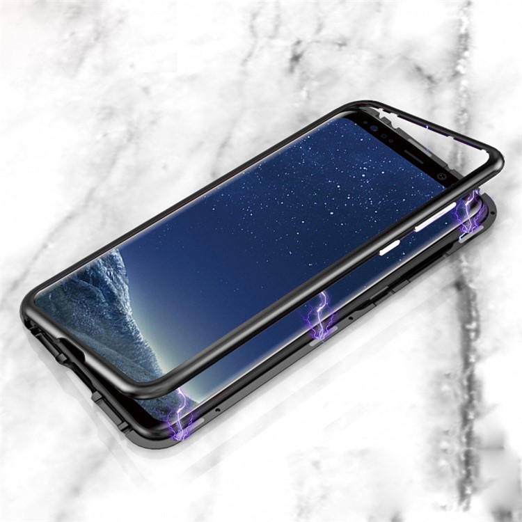 Detachable Magnetic Metal Frame + Tempered Glass Back Cell Phone Case for Samsung Galaxy S9 SM-G960 - Black-3
