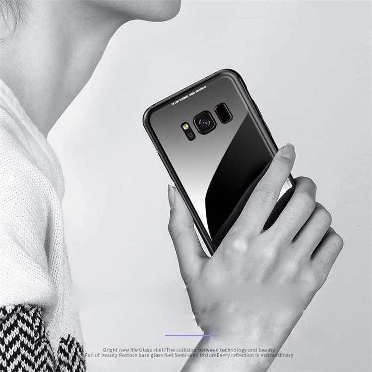 Detachable Magnetic Metal Frame + Tempered Glass Back Cell Phone Case for Samsung Galaxy S8+ SM-G955 - Black-5