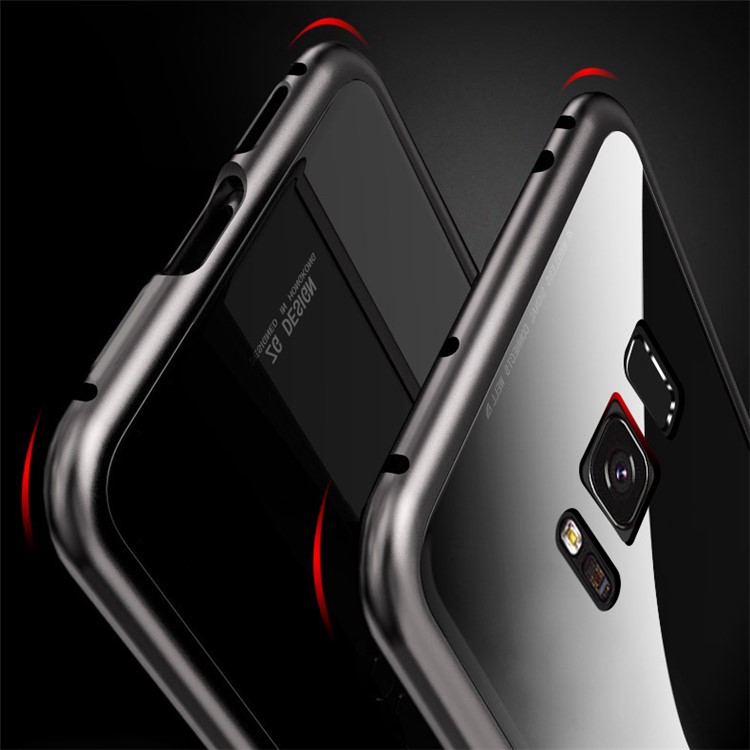 Detachable Magnetic Metal Frame + Tempered Glass Back Cell Phone Case for Samsung Galaxy S8+ SM-G955 - Black-7