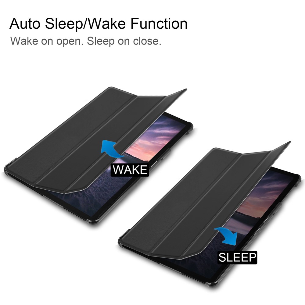 Tri-fold Stand PU Leather Smart Case for Samsung Galaxy Tab S4 10.5 T830/T835 - Black-4