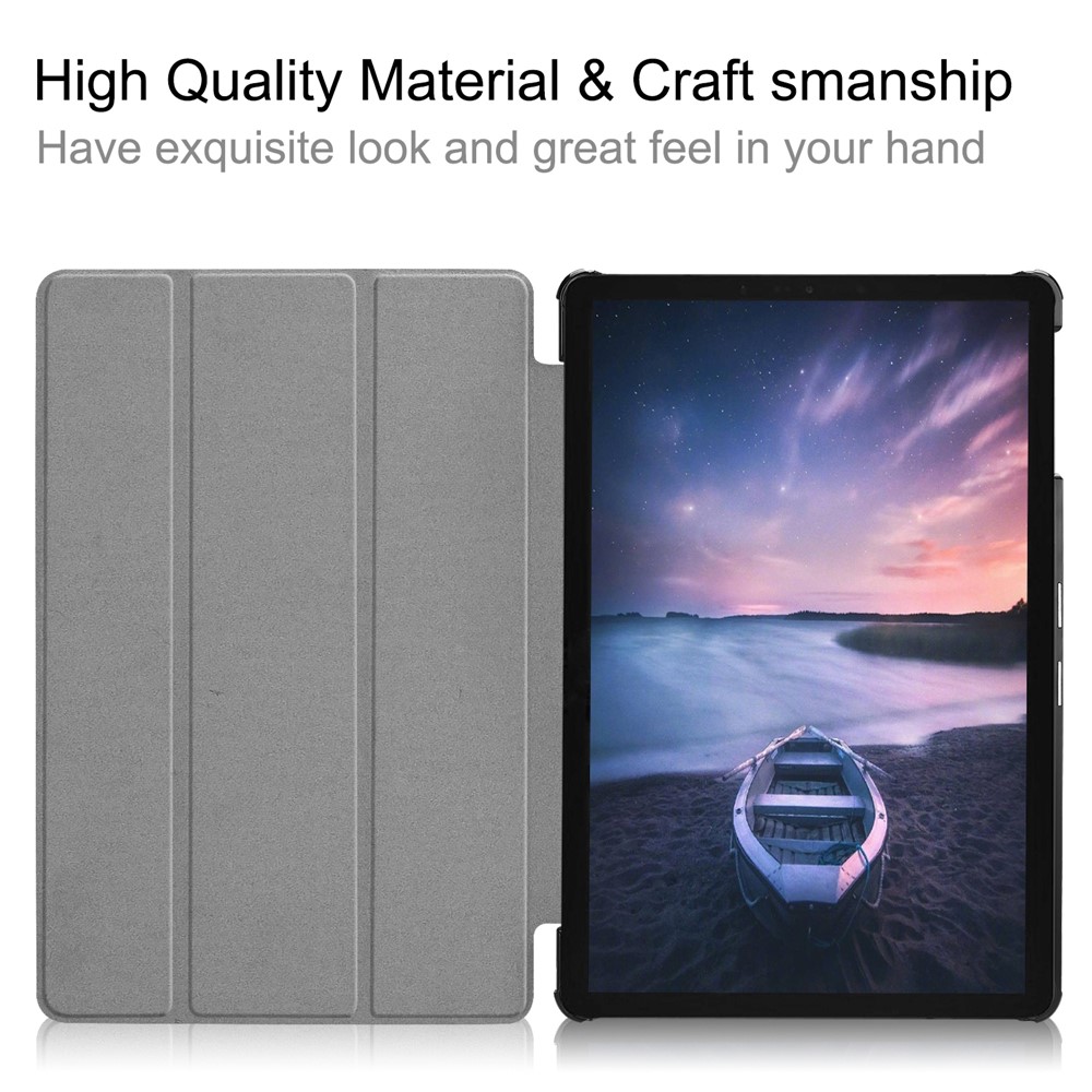 Tri-fold Stand PU Leather Smart Case Pour Samsung Galaxy Tab S4 10.5 T830 / T835 - le Noir