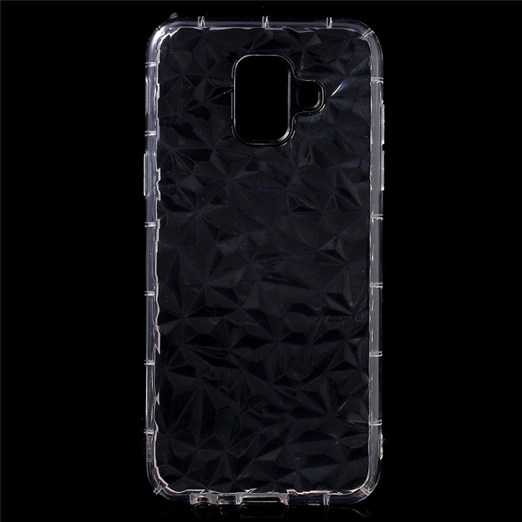 

3D Diamond Texture TPU Cover with PC Camera Lens Frame for Samsung Galaxy A6 (2018) - Transparent