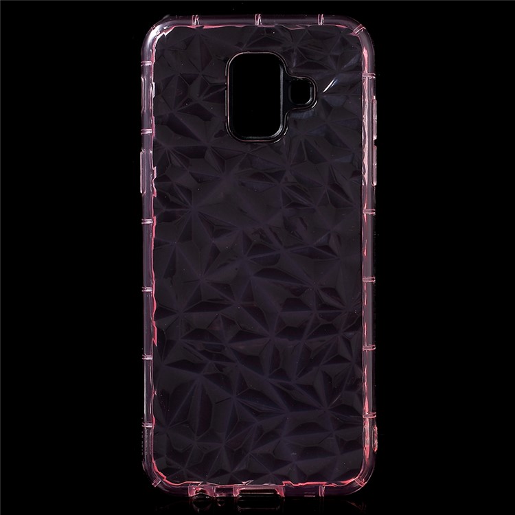 

3D Бриллиантовая Текстура Корпус Из ТПУ С Рамкой Для Камеры Для ПК Для Галактики Samsung A6 (2018) - Розовый