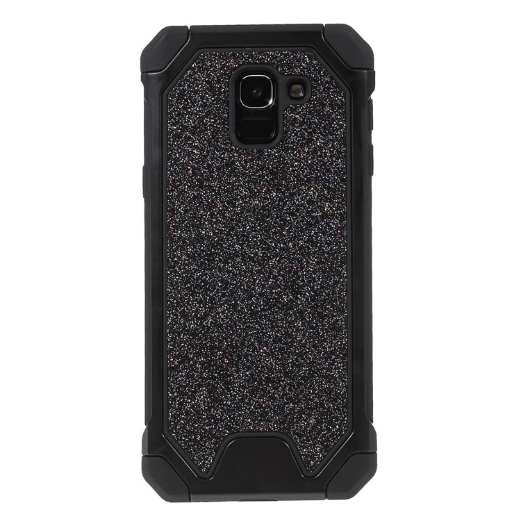 

Glitter Powder Drop Resistant PC TPU Hybrid Phone Cover for Samsung Galaxy J6 (2018) - Black