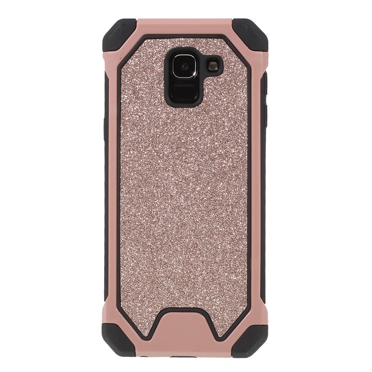 

Glitter Powder Drop Resistant PC TPU Hybrid Phone Shell for Samsung Galaxy J6 (2018) - Pink