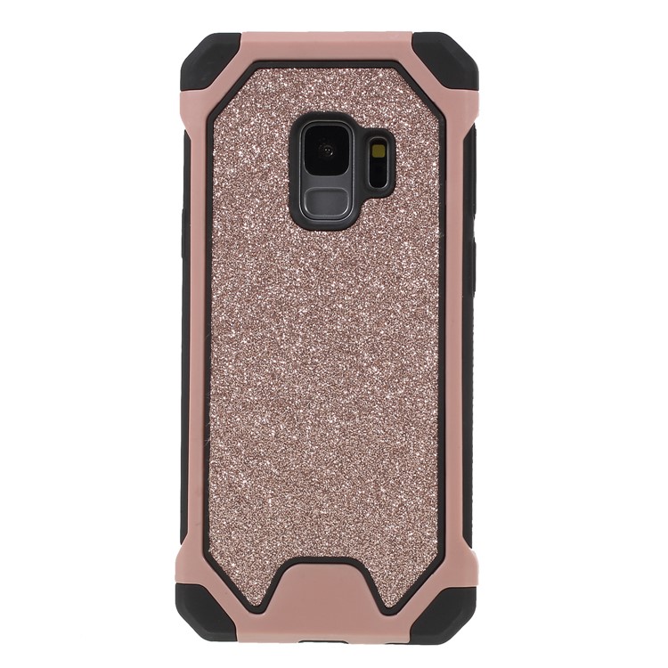 

Блеск Порошок Анти-падение ПК ТПУ Мобильный Телефон Оболочки Для Samsung Galaxy S9 G960 - Розовый