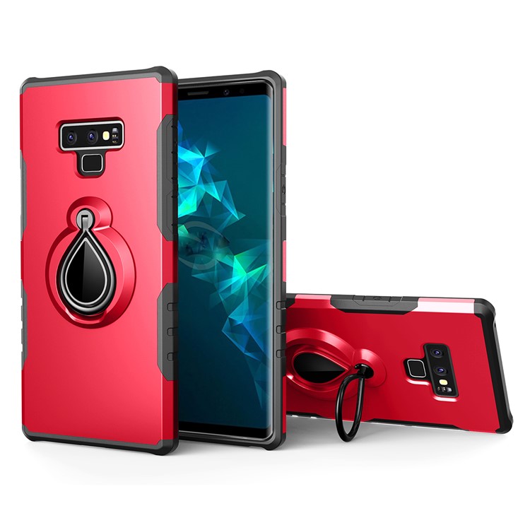 

For Samsung Galaxy Note 9 360° Rotating Kickstand PC + TPU Hybrid Mobile Phone Case (Built-in Metal Sheet) - Red
