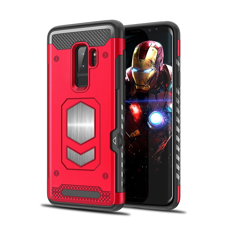 

Armor Rugged PC + TPU Hybrid Case with Card Slot for Samsung Galaxy S9+ SM-G965 - Red, Galaxy S9+