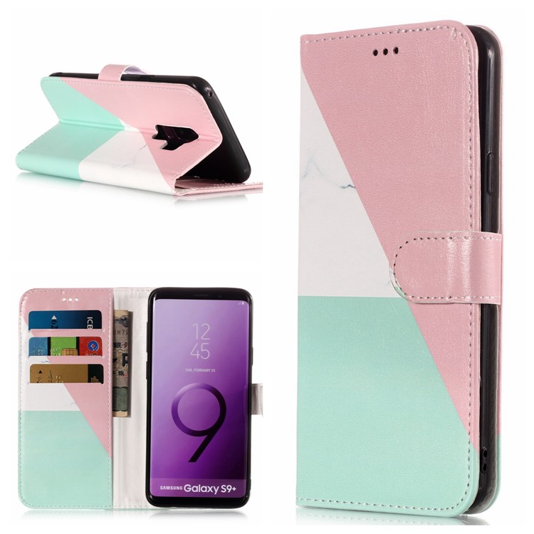 

Pattern Printing Leather Stand Cover with Card Slots for Samsung Galaxy S9+ SM-G965 - Geometric Pattern, Galaxy S9+