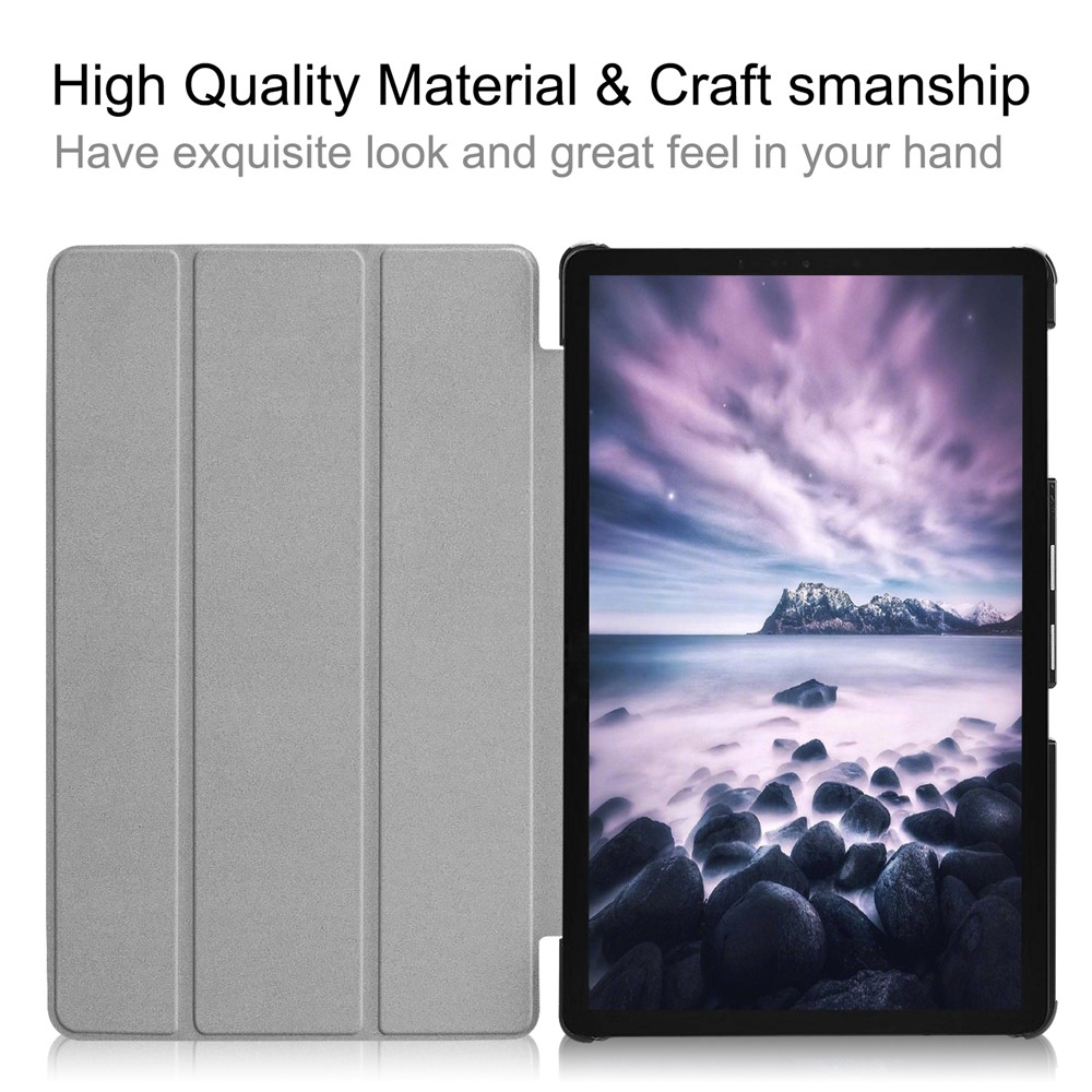 Tri-fold Stand PU Leather Smart Case for Samsung Galaxy Tab A 10.5 T595/T590 - Black-7