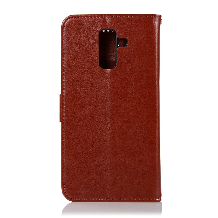 Imprint Owl Dream Catcher Wallet Stand Leather Cell Phone Shell for Samsung Galaxy J8 (2018) - Brown-3