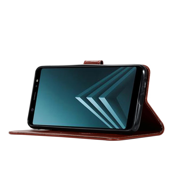 Imprint Owl Dream Catcher Wallet Stand Leather Cell Phone Shell for Samsung Galaxy J8 (2018) - Brown-5