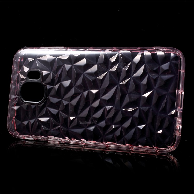 3D Diamond Texture TPU Case with PC Camera Lens Frame for Samsung Galaxy J4 (2018) - Pink-2