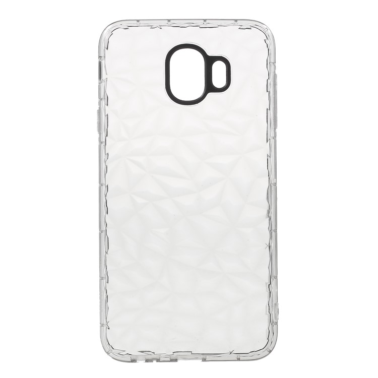 

3D Diamond Texture TPU Shell with PC Camera Lens Frame for Samsung Galaxy J4 (2018) - Grey