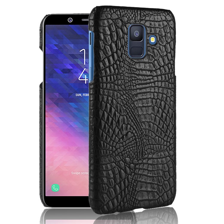 Crocodile Texture PU Leather Coated PC Phone Case for Samsung Galaxy A6 (2018) - Black-1