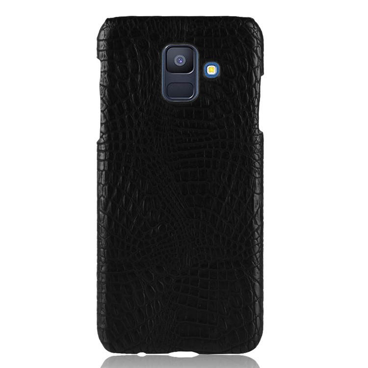 Crocodile Texture PU Leather Coated PC Phone Case for Samsung Galaxy A6 (2018) - Black-2