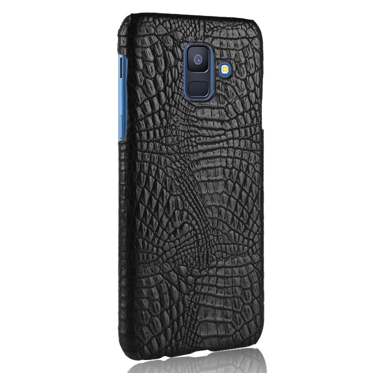 Crocodile Texture PU Leather Coated PC Phone Case for Samsung Galaxy A6 (2018) - Black-3