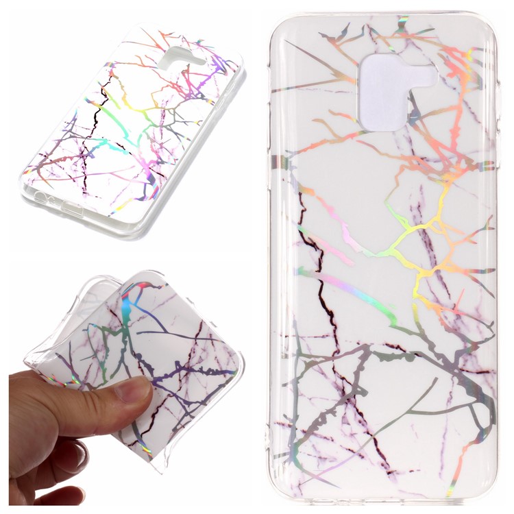 

Marble Pattern Electroplated IMD TPU Phone Casng for Samsung Galaxy J6 (2018) - White, Galaxy J6 (2018)