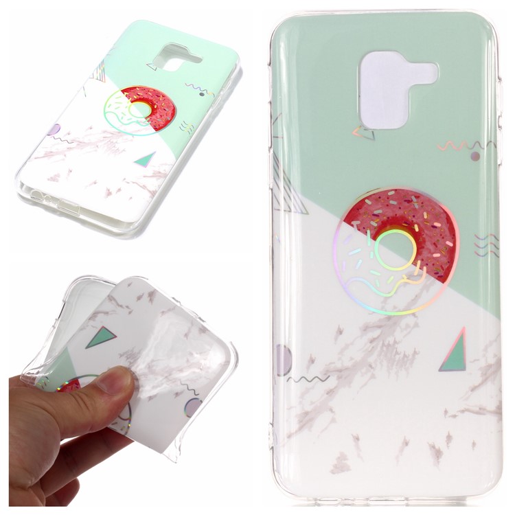 

Marble Pattern Electroplated IMD TPU Cell Phone Case for Samsung Galaxy J6 (2018) - Cyan / White, Galaxy J6 (2018)