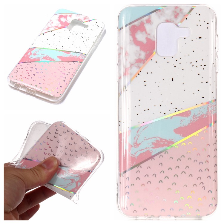 

Marble Pattern Electroplated IMD TPU Protective Case for Samsung Galaxy J6 (2018) - White / Pink, Galaxy J6 (2018)