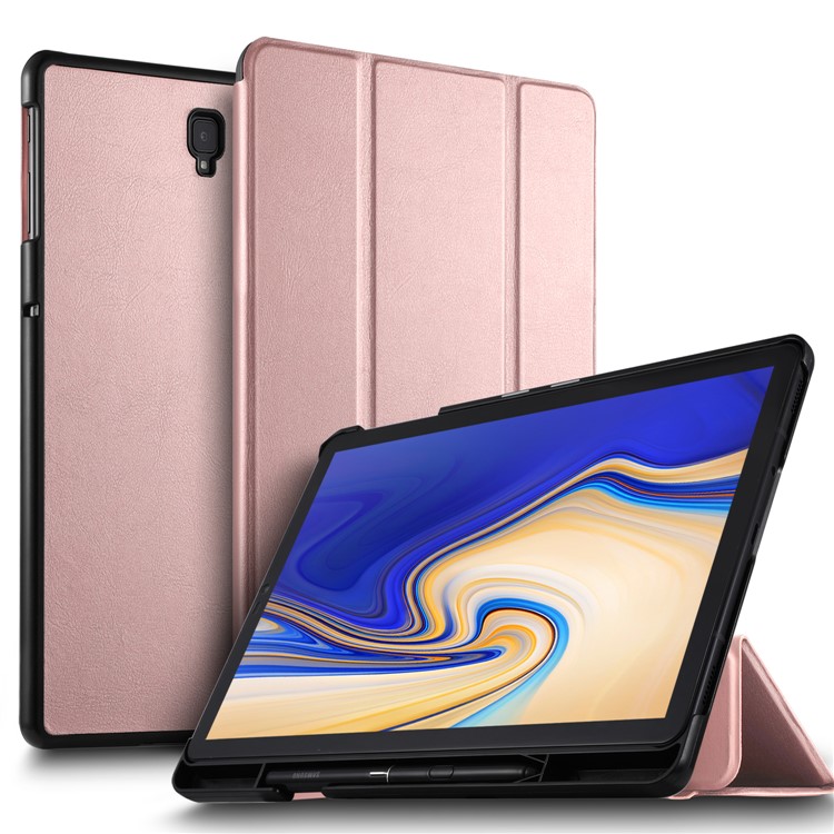 

Tri-fold Stand PU Leather Wake /Sleep Protection Case for Samsung Galaxy Tab S4 10.5 T830 T835 - Rose Gold, Galaxy Tab S4 10.5