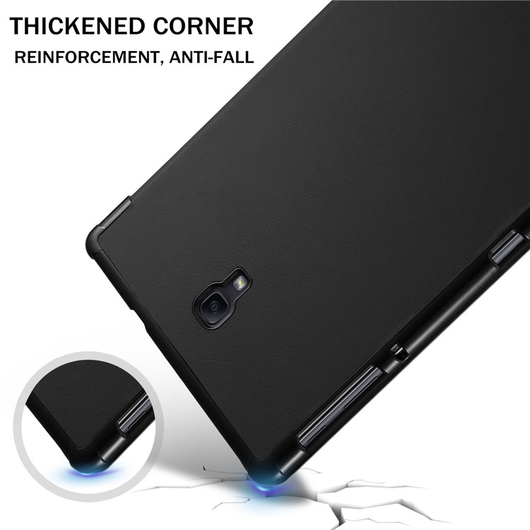 Smart PU Leather Tri-fold Stand Tablet Case for Samsung Galaxy Tab A 10.5 (2018) T590 T595 - Black-2