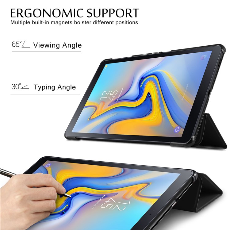 Smart PU Leather Tri-fold Stand Tablet Case for Samsung Galaxy Tab A 10.5 (2018) T590 T595 - Black-8