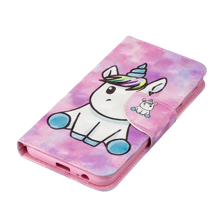 Estampa De Luz Estampada Decoração Carteira Stand Capa De Couro Flip Para Samsung Galaxy J6 (2018) - Unicórnio-4