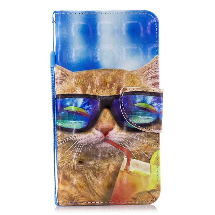 

Patterned Light Spot Decor Wallet Stand Leather Protection Shell for Samsung Galaxy J4 (2018) - Cool Cat