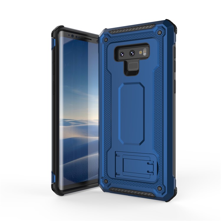 

Ultra-thin Plastic + TPU Combo Phone Case with Kickstand for Samsung Galaxy Note 9 - Blue
