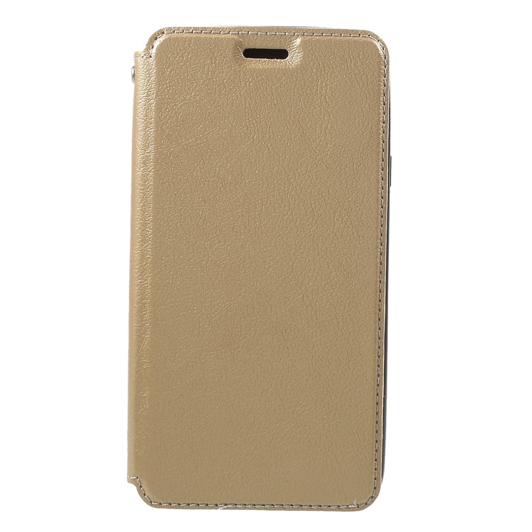 

Auto-absorbed Leather Card Holder Shell Case for Samsung Galaxy J4 (2018) - Gold