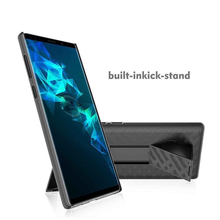 Woven Texture PC + TPU Swivel Belt Clip Holster Case for Samsung Galaxy Note9 N960-2