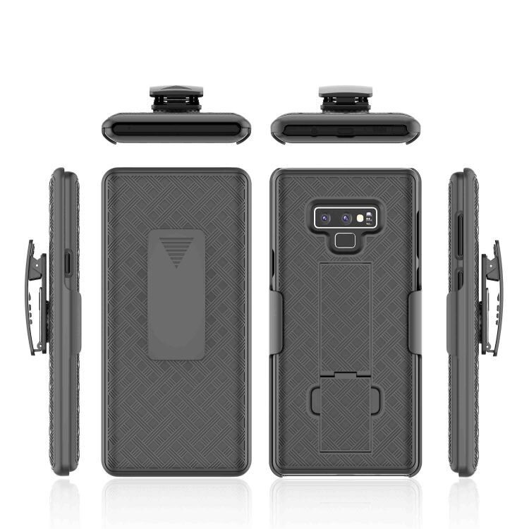 Woven Texture PC + TPU Swivel Belt Clip Holster Case for Samsung Galaxy Note9 N960-4
