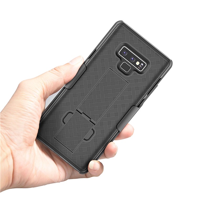 Woven Texture PC + TPU Swivel Belt Clip Holster Case for Samsung Galaxy Note9 N960-6